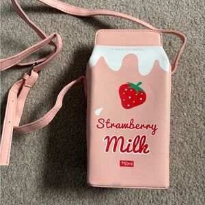 Strawberry Milk Carton Crossbody Bag